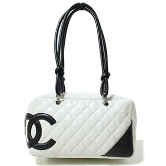 CHANEL シャネル カンボンライン コピー CH-BAG029  ミニボストン ハンドバッグ ラムスキン ホワイト ブラック